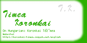 timea koronkai business card